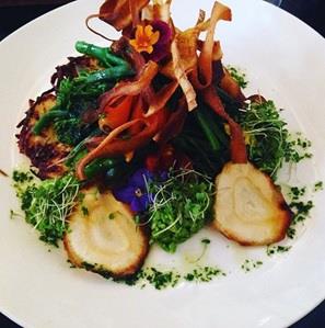 vegan potato rosti with vegetables